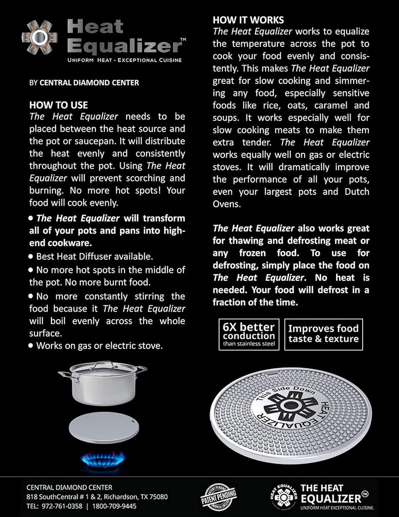 Heat Equalizer -9.25 inch High-Polish Commercial-Grade Diffuser for Gas & Electric Stoves – Aluminum & Copper Alloy Hot Plate-Burner Cover-Simmer Plate - Image 5